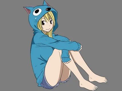 Lucy Heartfilia Cute Happy Hood Dress Fairy Tail Girl Anime HD for Desktop,...
