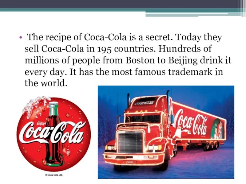 Реклама на английском 7 класс. Кока кола презентация. Кока кола на английском языке. Кока кола презентация компании. Реклама на английском языке Кока кола.