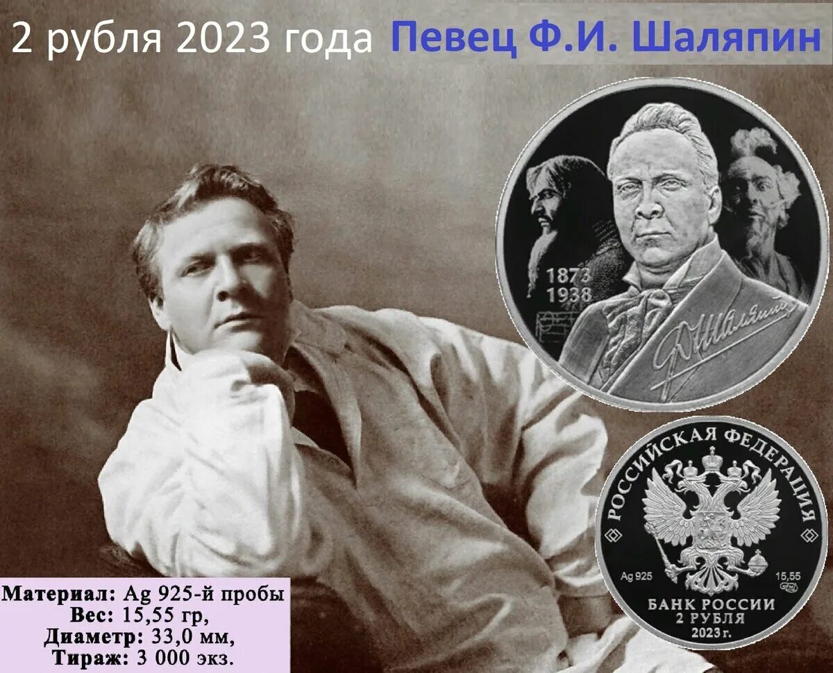 Шаляпин н. Фёдор Шаляпин монета. Монета Шаляпин 2023. Шаляпин 150 лет со дня рождения. День рождения Шаляпина Федора.