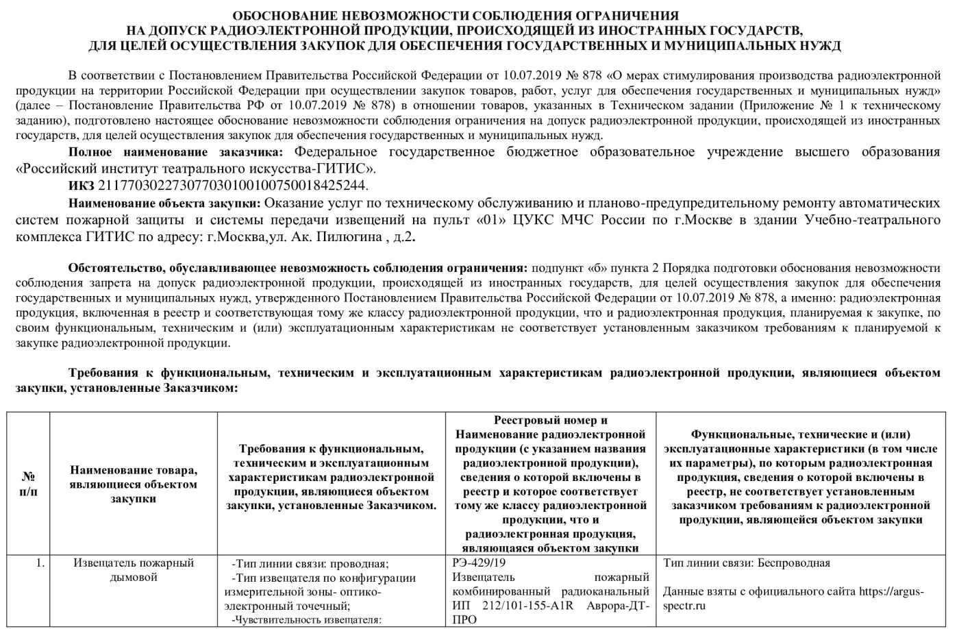 878 Реестр радиоэлектронной продукции. Обоснование невозможности соблюдения ограничений допуска. Обоснование невозможности применения 878. Обоснование о невозможности применения ПП 878.