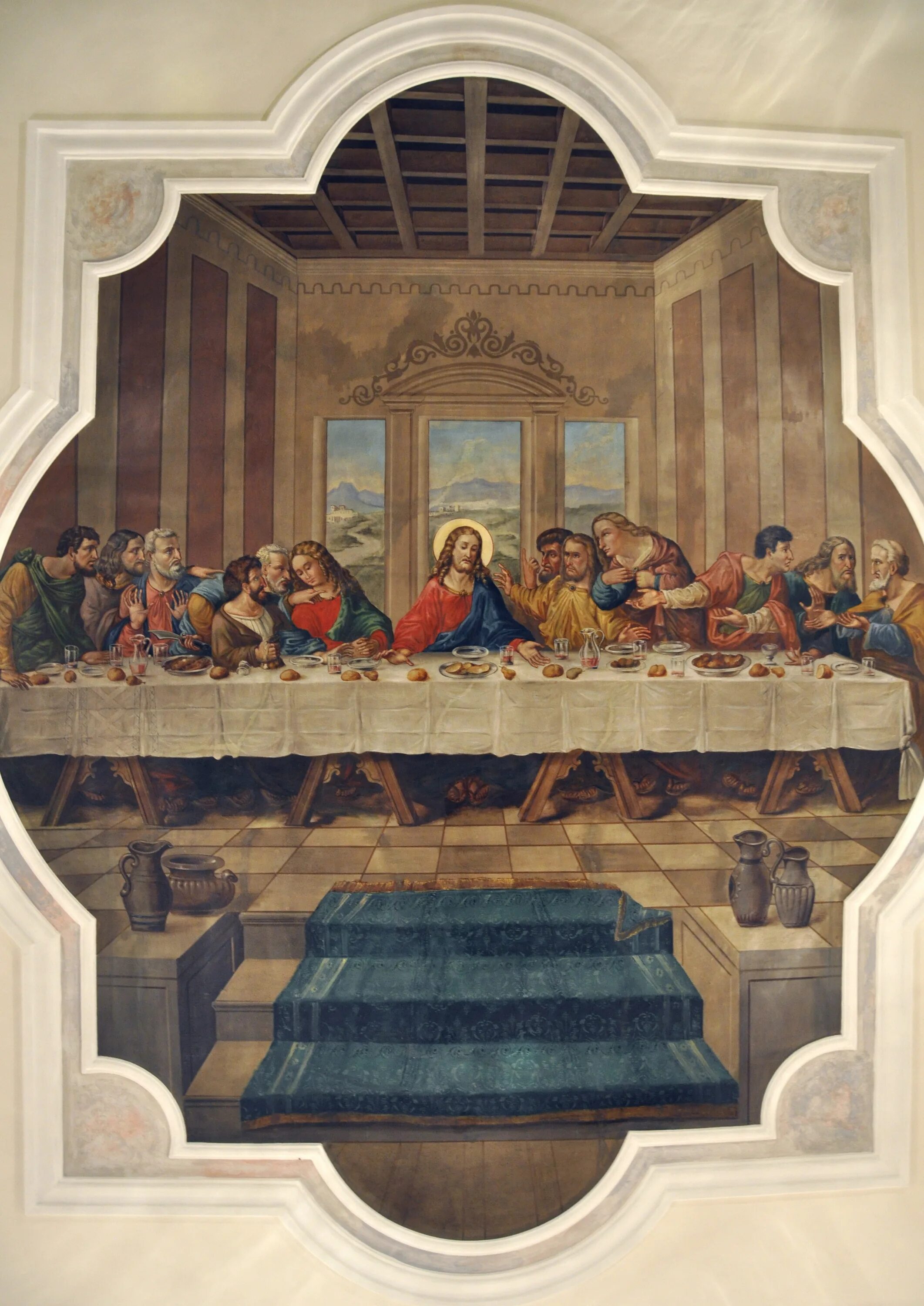 Фреска тайная вечеря автор. Тайная вечеря да Винчи. Фреска Тайная вечеря Леонардо. Дали Тайная вечеря картина.