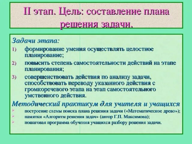 Этапов решения учебной задачи. Составление плана решения. Как составить план решения задачи. Этапы планирования решения задачи. План разбора задачи.