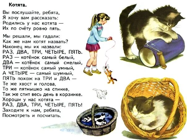 Чье стихотворение котенок. Котята стихотворение Михалкова. Котята Михалков стих. Пять котят стихотворение.