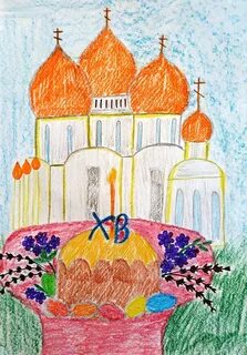 Пасхальный рисунок в школу 3 класс