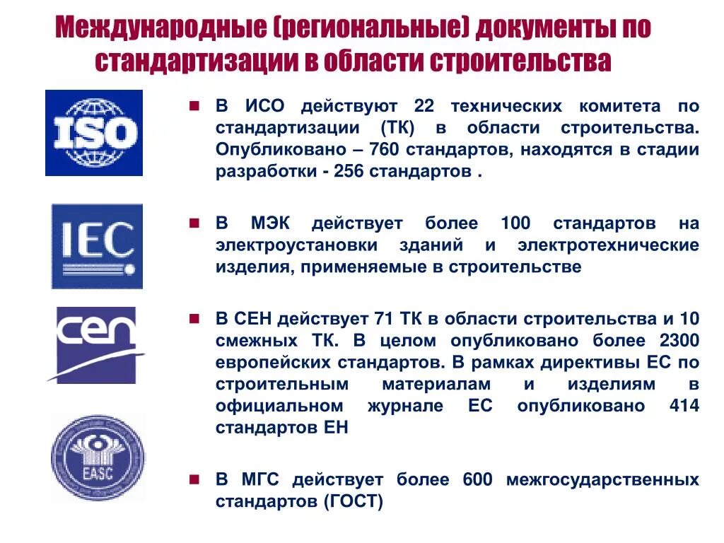 Международные и российские требования. Международные документы по стандартизации. Международные и региональные стандарты. Технический документ постарнатизации. Региональные международные документы.