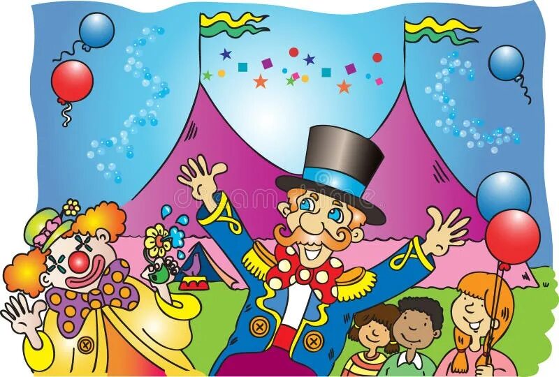 A clown works at a circus