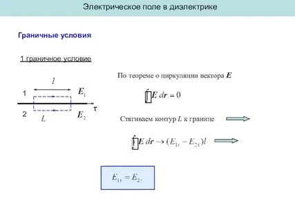 Поле на границе двух диэлектриков