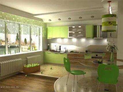 Зеленая кухня в квартире