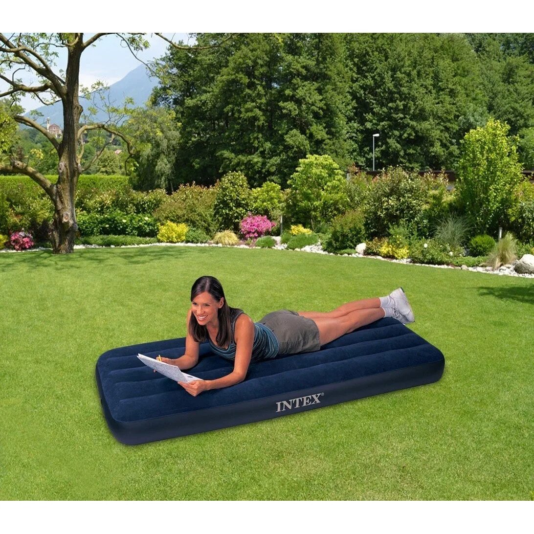 Матрас синий. Надувной матрас intex 64758. Intex матрас 76*191 fiber tech. Матрас надувной classic downy fiber-tech 76*191*25 см. Downy 64756.