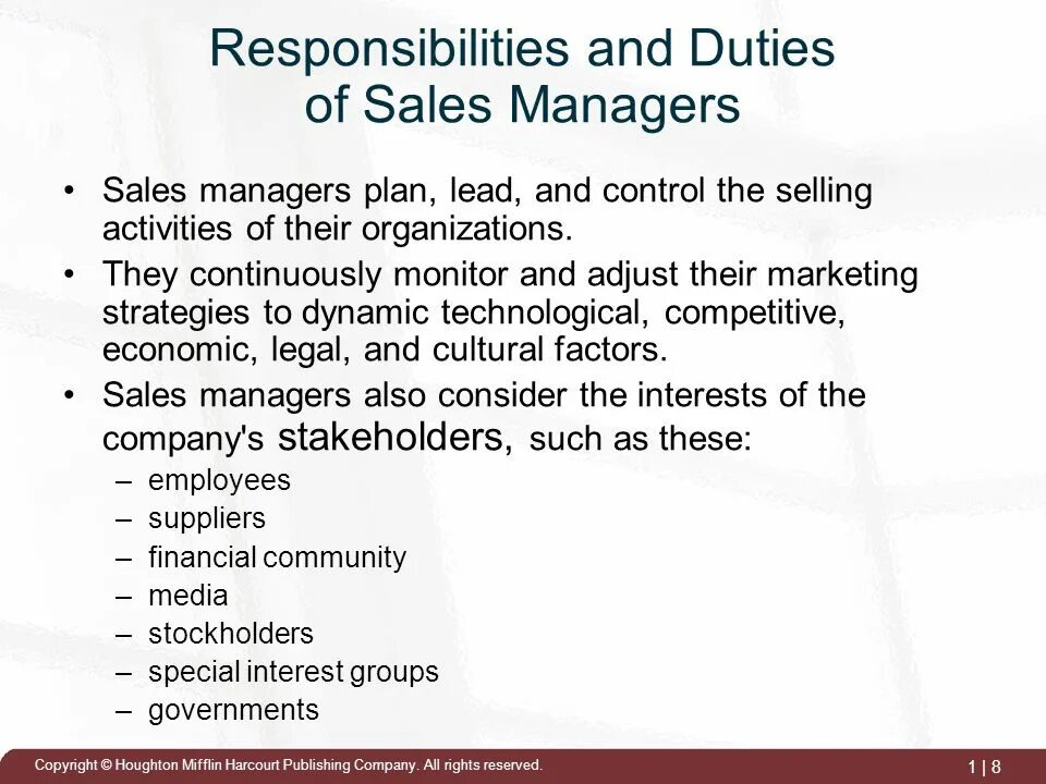 Sales manager position. Sales manager position