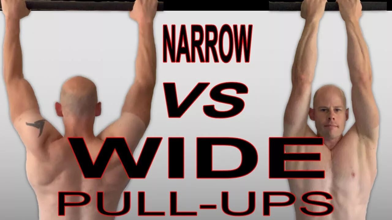 Narrow Grip Chin-ups. Wide Pull ups. Wide Grip Pull ups. Wide Grip assisted Chin ups. Pulls you closer