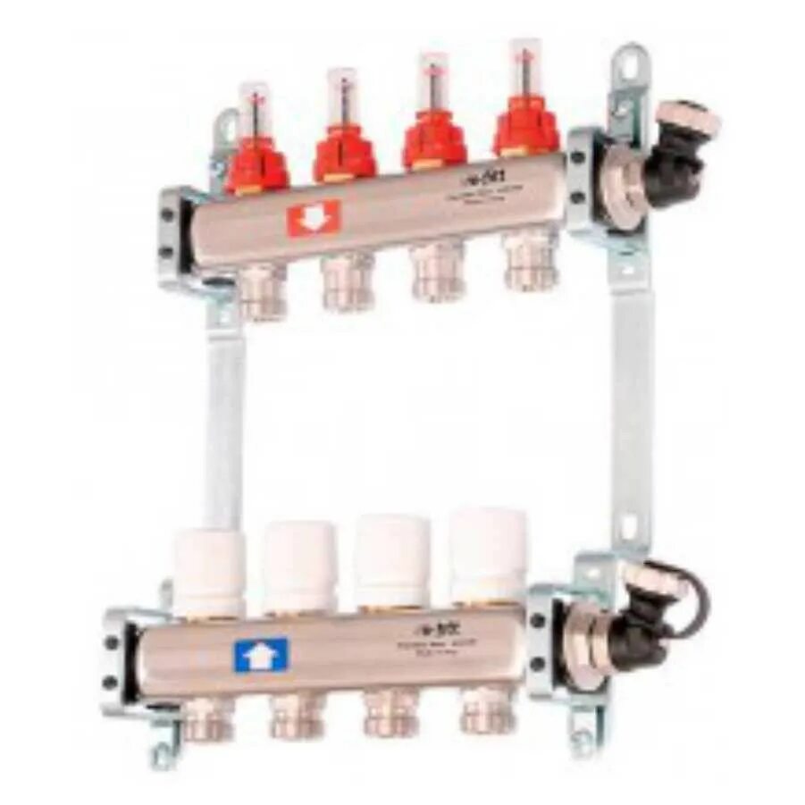 Коллектор с расходомером 4 вых. Uni-Fitt нерж. Сталь. Коллекторная группа с расходомерами 1"х3/4" 5 вых. Uni-Fitt (32415n060505). Uni Fitt коллектор теплого пола. Коллекторная группа 1"х3/4 3 выхода с расх. И термостат.вент SYNFLY.
