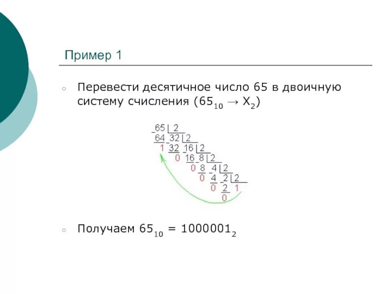 Переведи число 65 в двоичную систему. Числа переведённые в двоичную систему счисления. из двоичной в десятичную. 10 в двоичной системе.