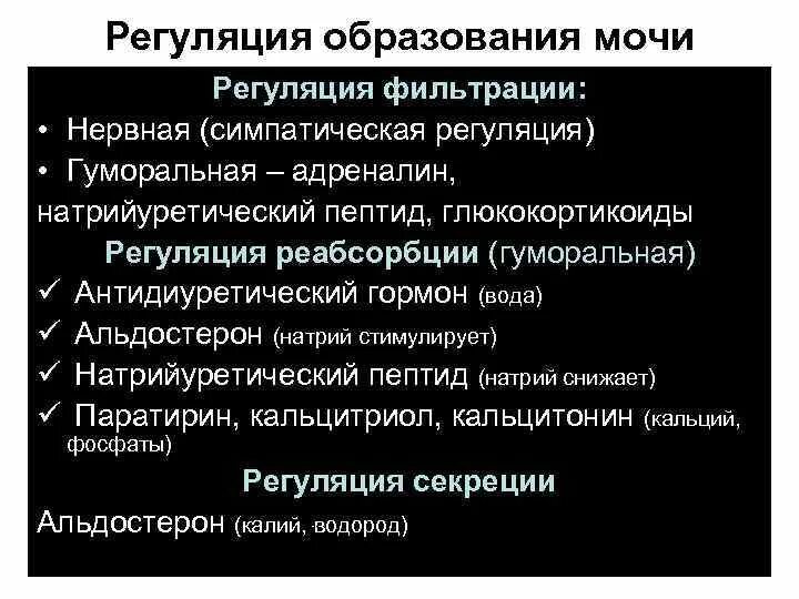 Нервная и гуморальная регуляция почек. Регуляция фильтрации. Нервная и гуморальная регуляция мочеобразования. Нейрогуморальная регуляция процессов фильтрации. Механизмы регуляции процессов фильтрации.