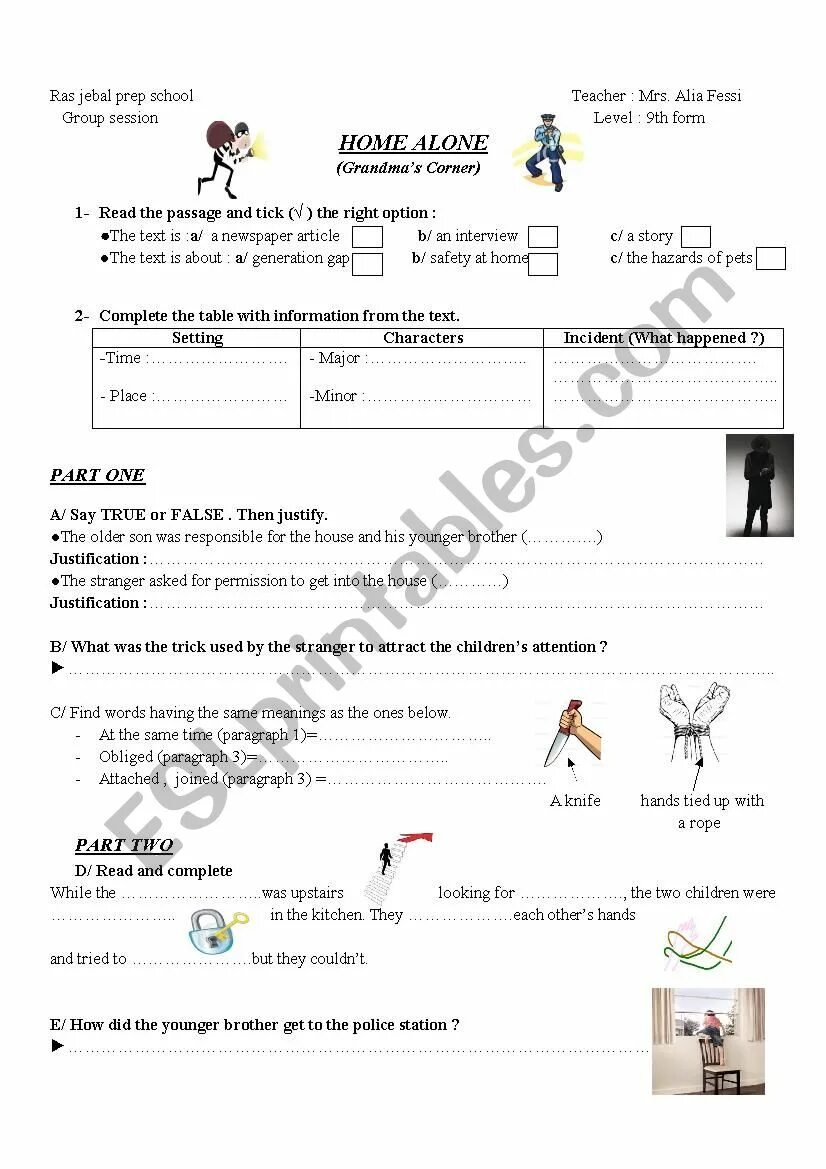 Home alone exercises. Home alone exercises