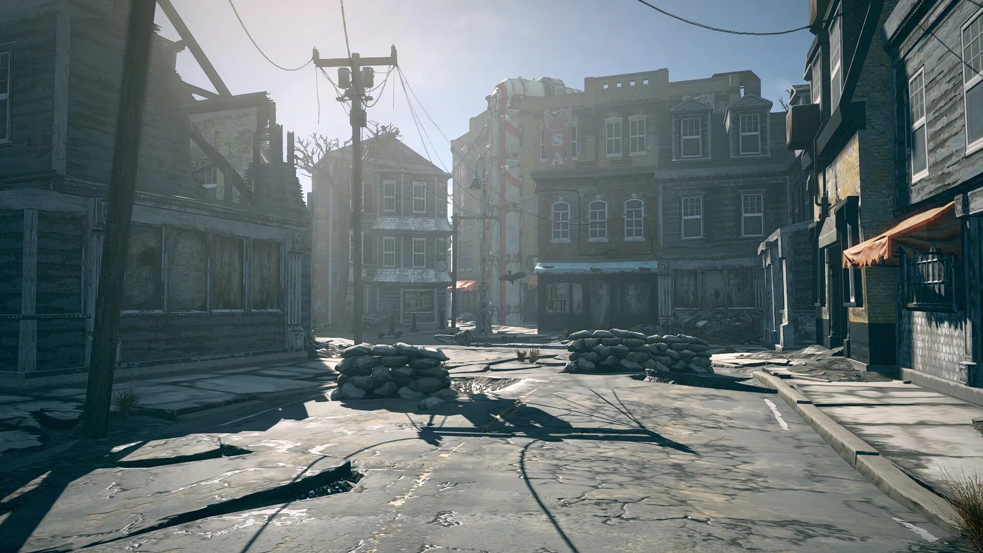 Broken streets. Фоллаут 4 город. Разрушенный город 4к. Fallout 4 развалины небоскреба. Руинс.