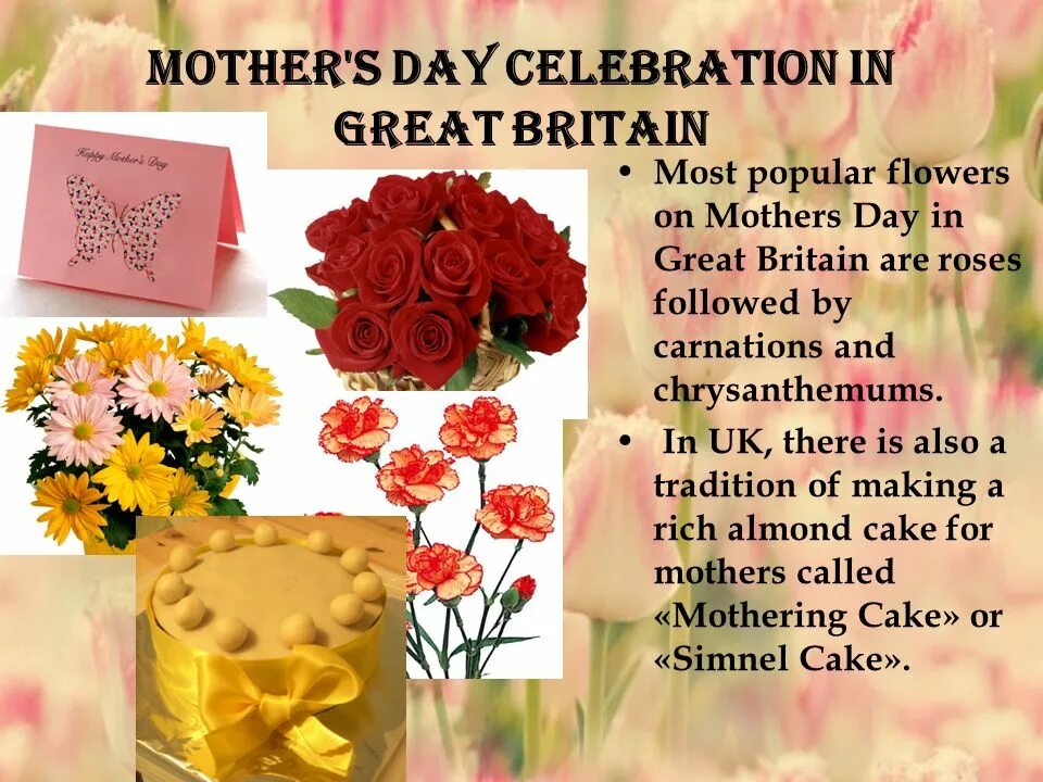 День матери на английском языке. День матери в Великобритании. Mothers Day in great Britain. День матери в Великобритании на английском. День матери в Англии кратко.