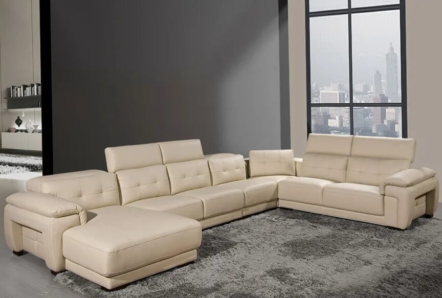 Большие диваны. Кожаная мягкая мебель. Большой кожаный угловой диван. П образный кожаный диван.