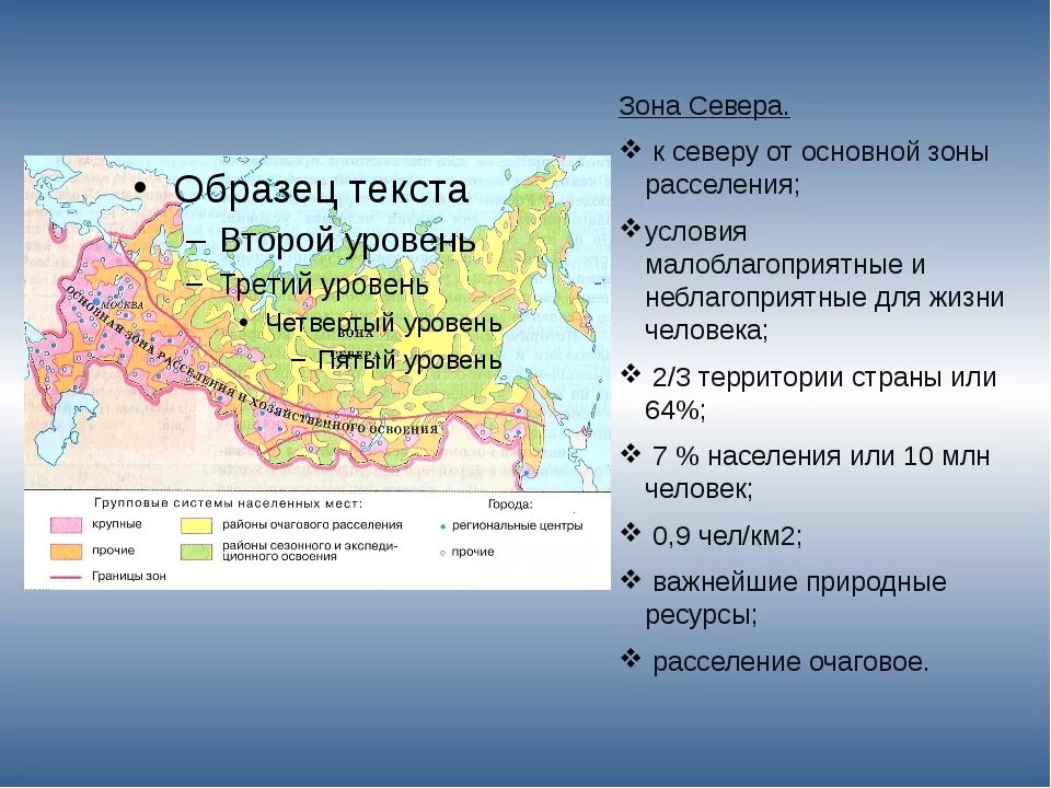 Каковы особенности размещения россии география. Основная зона расселения населения РФ. Зоны расселения населения России. Территории зоны севера расселения России. Основная территория расселения России.