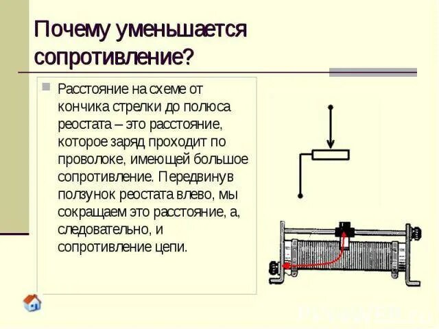 Как изменяется сопротивление реостата. Реостат ползунок вправо. ползунковый реостат физика на схеме. реостат ползунковый влево. ползунок реостата влево.