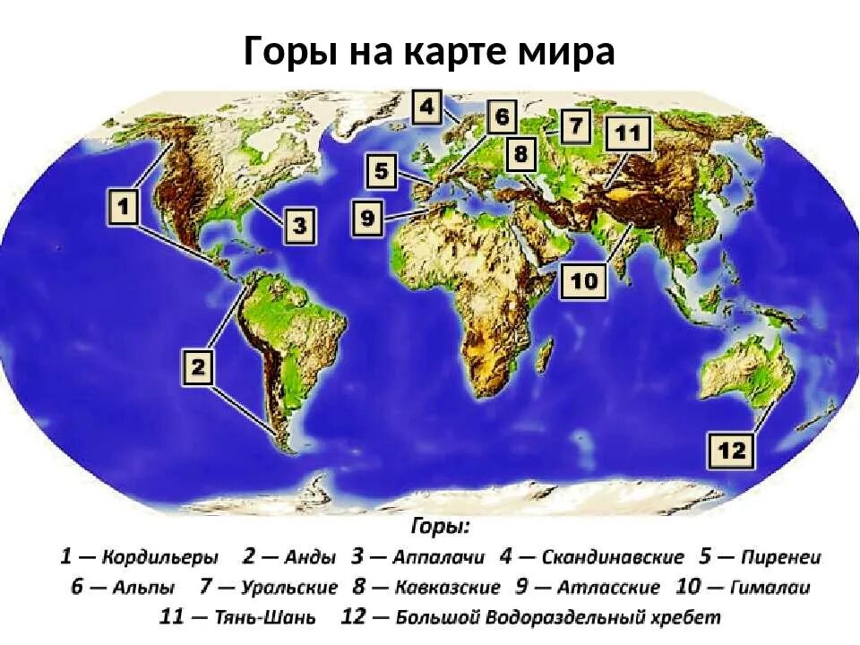 Определите местоположение горной системы. Горы на карте. В горах.