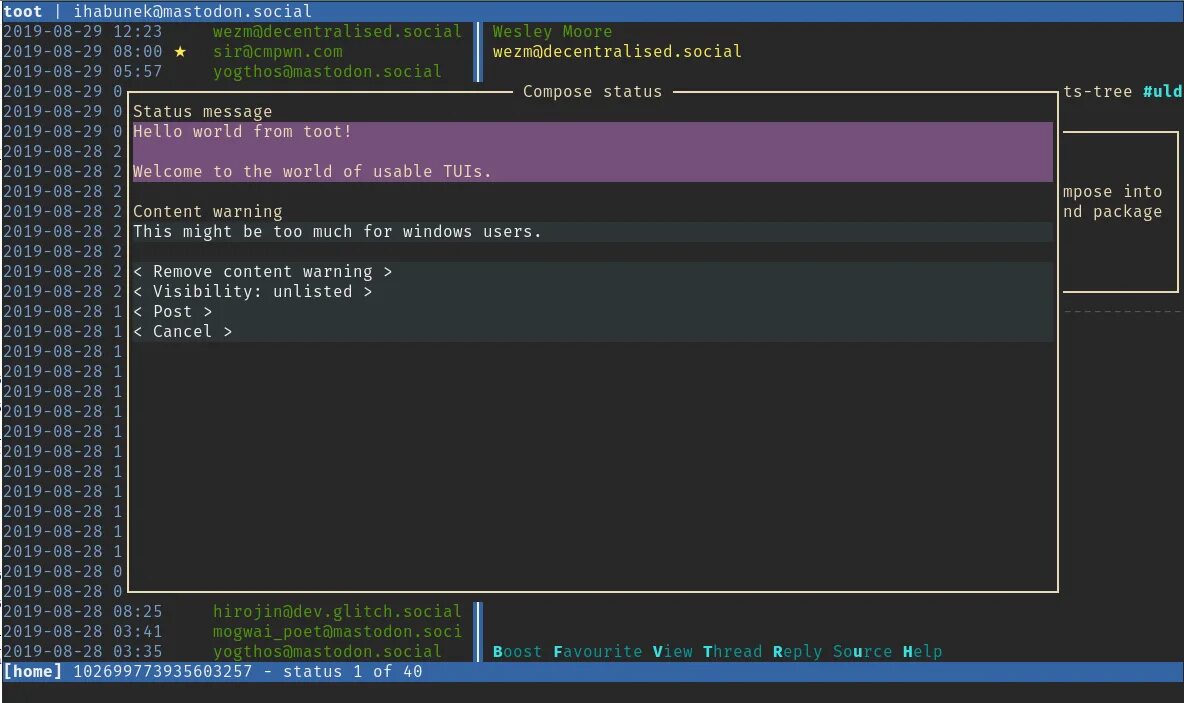 User terminal. TUI Terminal user interface. GITHUB user Terminal.