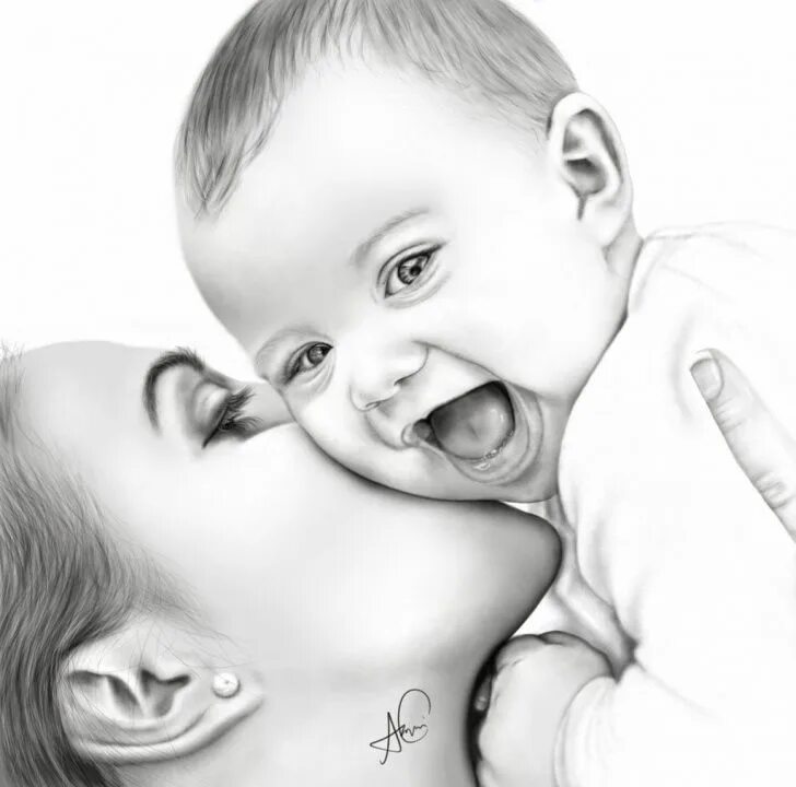 Красивые дети нарисованные карандашом. Мама с ребенком карандашом. Мама с ребенком рисунок. Малыш рисунок карандашом. Мама с ребёнком на руках рисунок.