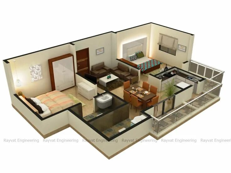 Разработка дизайн проекта помещения 3d studio online Floor Plan 2.5 BHK by psd0503 on deviantART House design, Luxury house plans, 3d