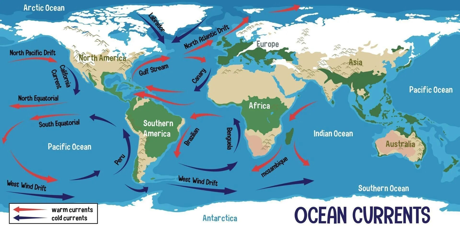 World s oceans. Карта морских течений. Трансатлантическое течение на карте. Map of Oceans and Seas. World Map with Seas and Oceans.