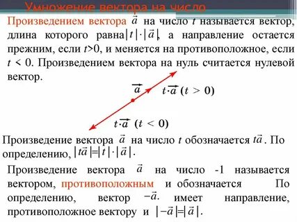 Векторы конспект урока 9 класс