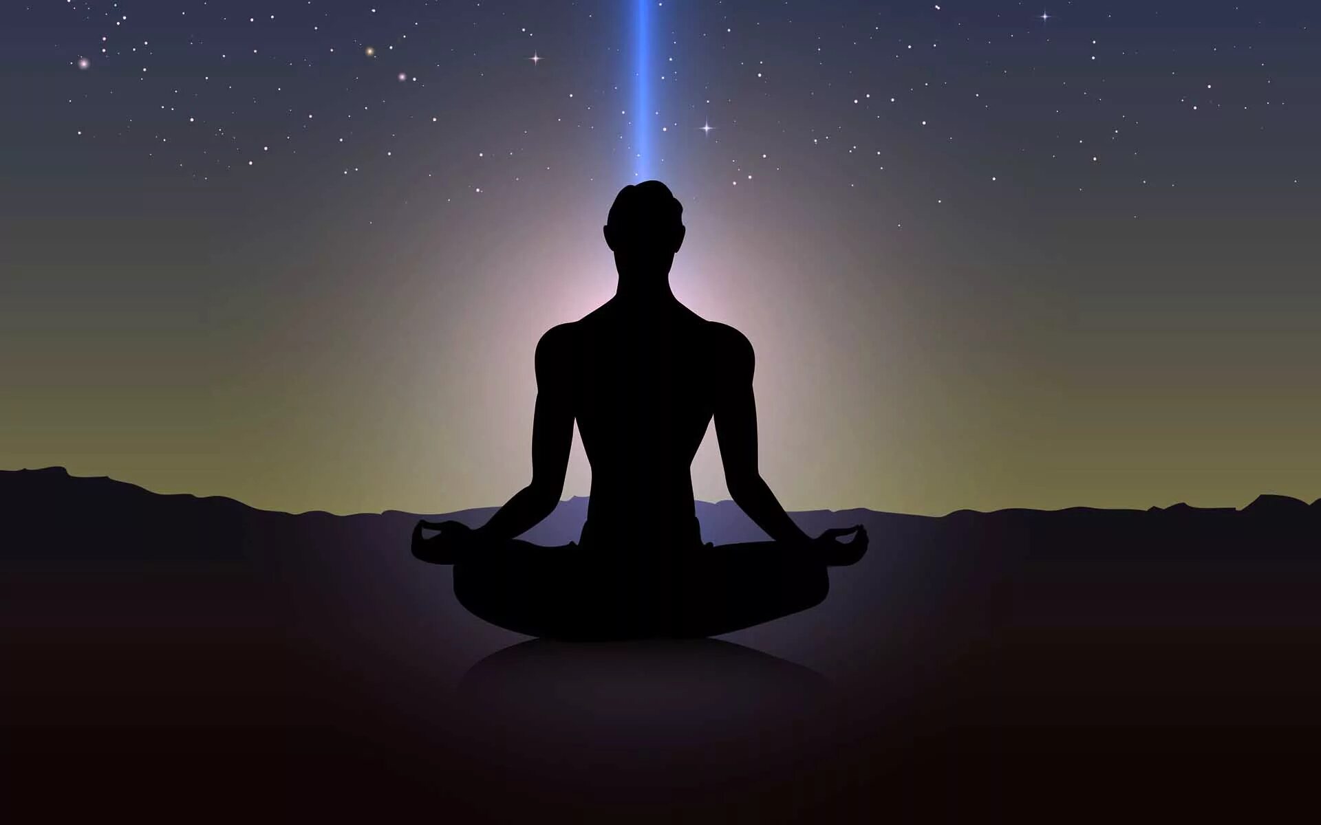 Духовное воздействие. Медитация. Медитирующий человек. Духовное спокойствие. Осознанность йога.
