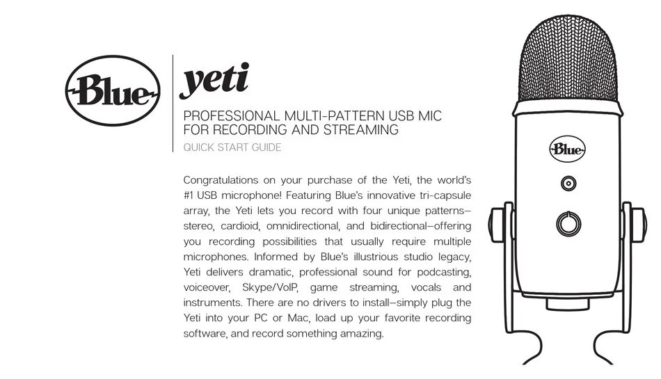 Blue Yeti Multi-pattern professional USB Microphone. Схема микрофона Blue Yeti Pro. Ети Блу инструкция микрофон. Blue Yeti инструкция. Не видит usb микрофон