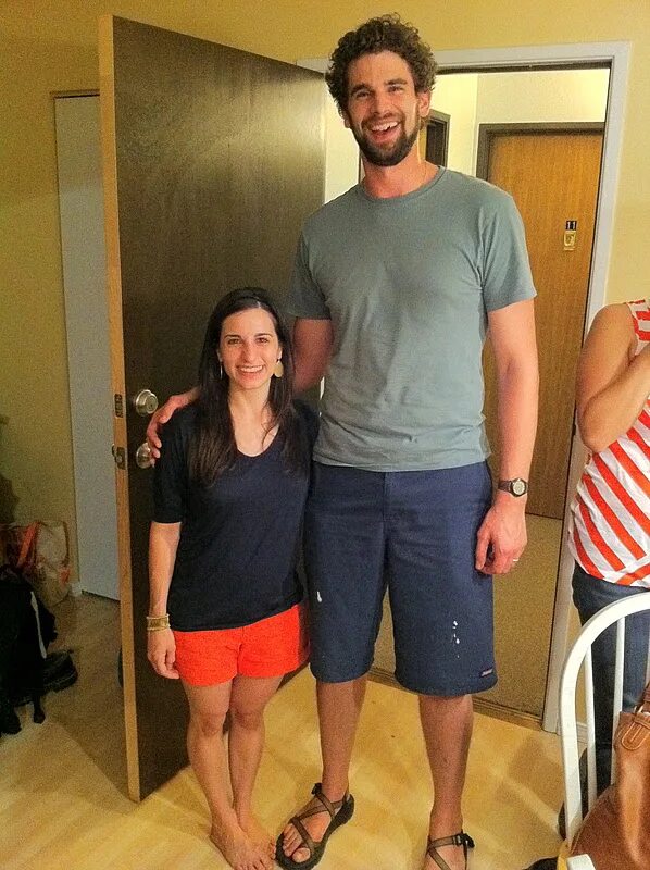 She is taller than him. Tall sister. Very Tall sister. Short brothers and Tall sisters. Taller sister.