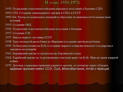 Важнейшие события международной жизни 1953