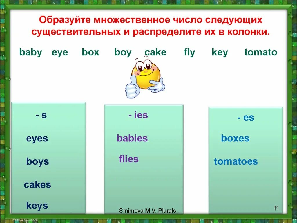 Множественное слово baby