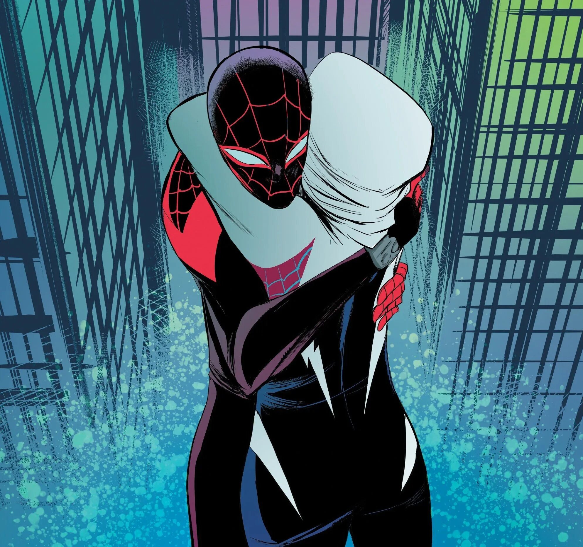 человек паук майлз моралес гвен. человек-паук через вселенные гвен и майлз. гвен стейси человек паук майлз моралес. майлз моралес и гвен стейси. майлз моралес.