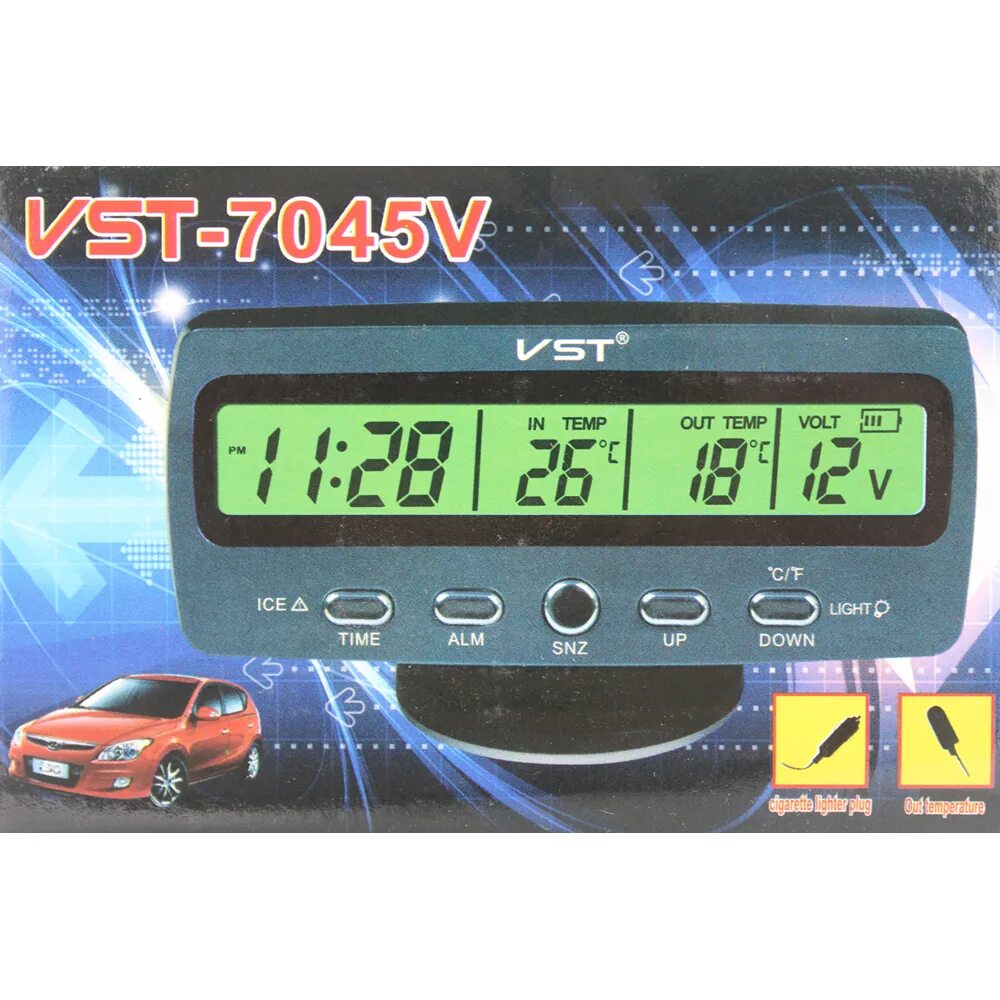 Настроить часы термометр. Бортовой компьютер VST 7045v. Часы автомобильные VST-7043. VST 7036 электронные часы термометр для автомобиля. Термометр VST 7067 автомобильный.