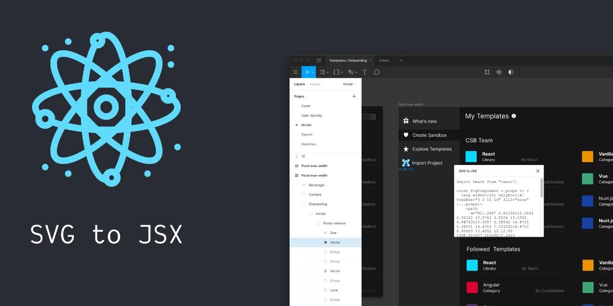 Jsx element. Плагины для фигма. Плагины в фигме. Код svg. Диаграмма фигма плагин.