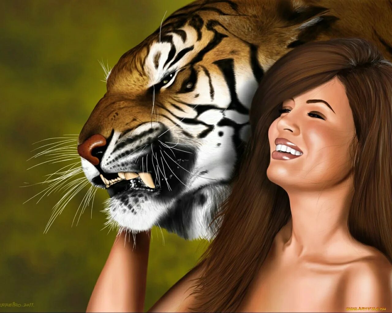 тигр и девушка. брюнетка с тигром. тигр женщина любовь. тигр женщина любовь.