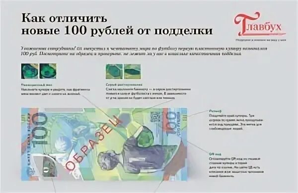 Как отличить c. Фальшивые 100 рублей.