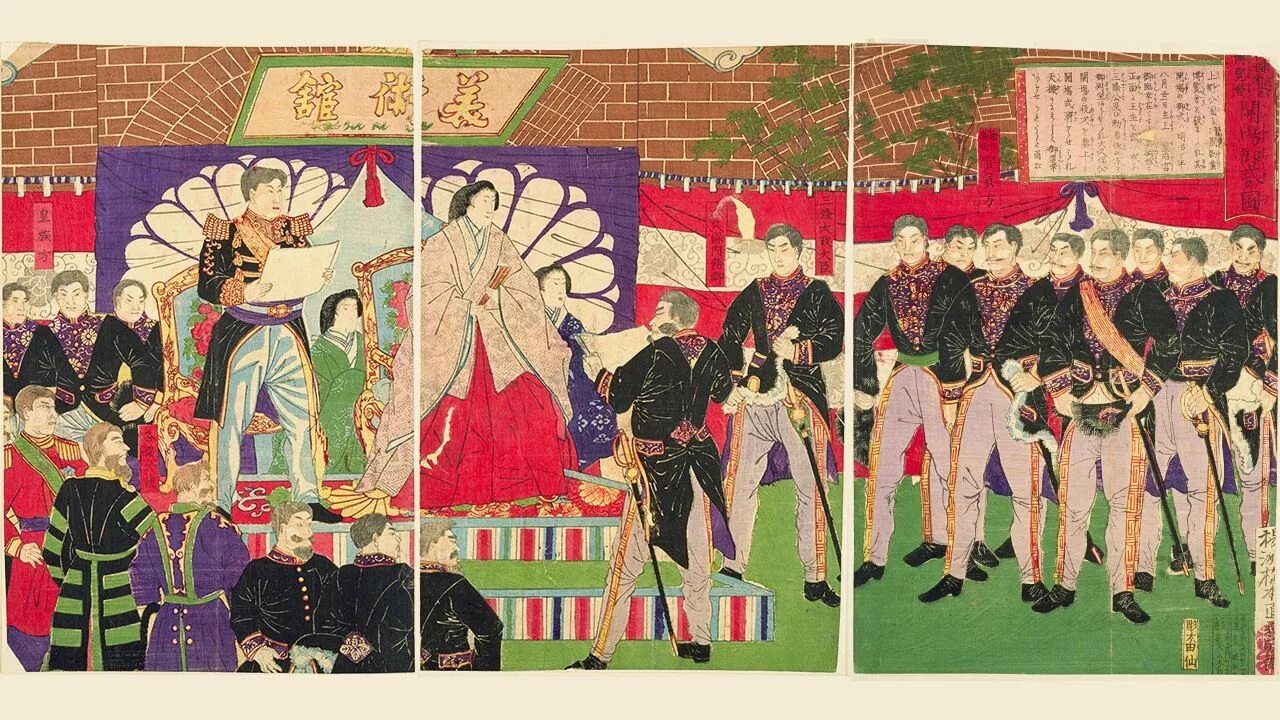 Причины японской революции. Япония 19 век Мэйдзи. Революция Мэйдзи 18-19 век. Эпоха Мэйдзи искусство. Япония иллюстрации эпоха Мэйдзи.