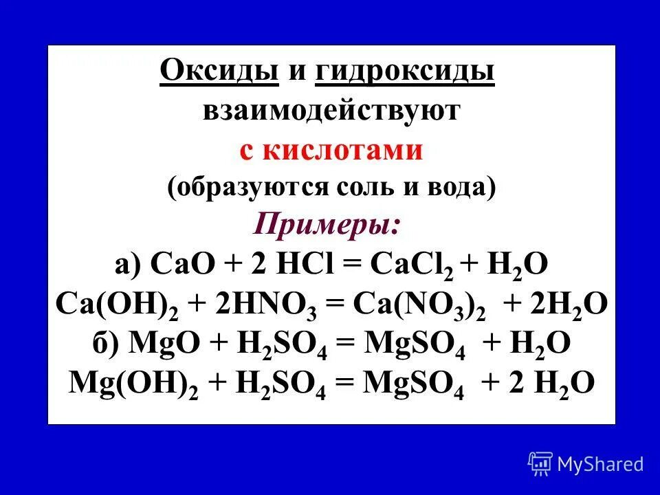 Гидроксид металла кислота равно соль вода. Взаимодействие гидроксидов. Оксиды реагируют с гидроксидами. С чем взаимодействуют основные гидроксиды. Основные гидроксиды реагируют с.