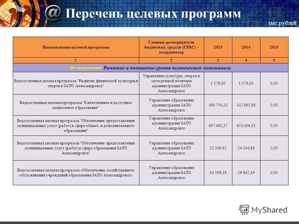 Целевая программа дом