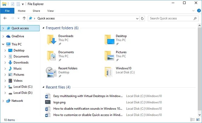 Проводник виндовс 10. Фото проводника Windows 10. Windows recent files. Quick access Windows 10. Recent files new