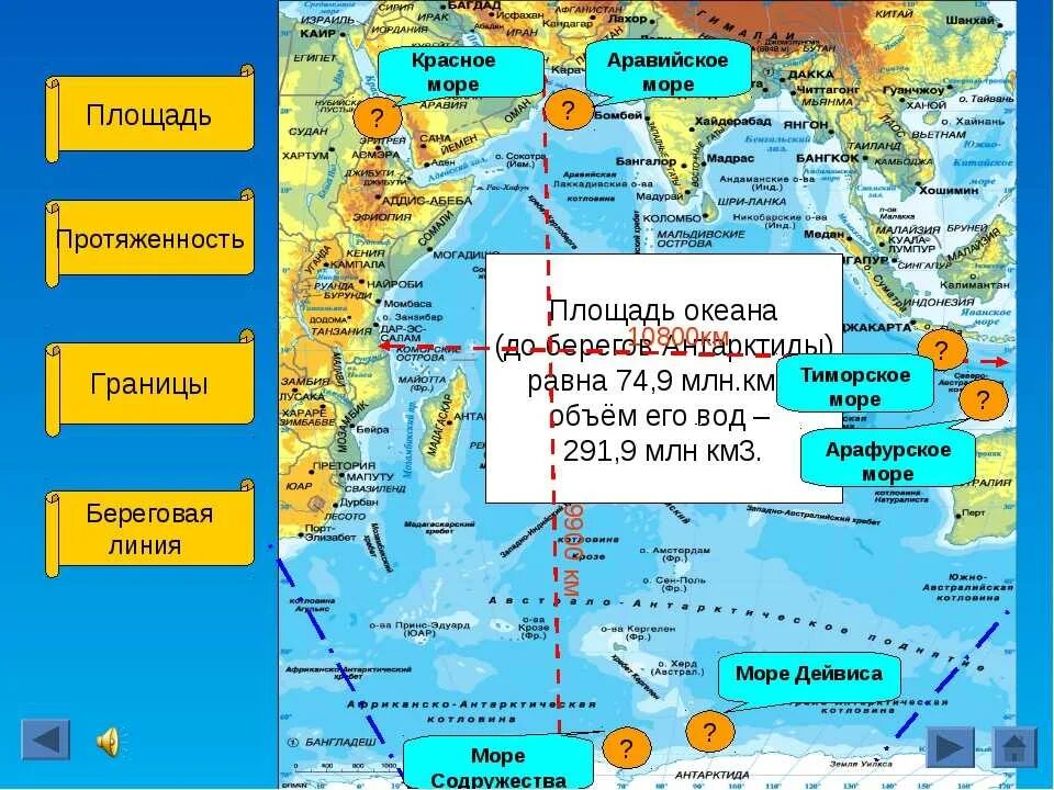 Крупнейшие полуострова тихого океана. Расположение Аравийского моря. Аравийское море границы. Крупные моря индийского океана. Крупнейшие моря индийского океана.