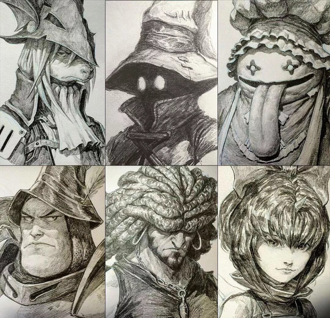 Дейва Рапозы. Арт карандашом фэнтези. Final Fantasy 9 арт. Девять арты.