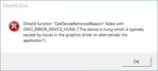 Getdeviceremovedreason failed. Ошибка DIRECTX function GETDEVICEREMOVEDREASON failed with dxgi_Error_device_hung. DIRECTX function GETDEVICEREMOVEDREASON failed with dxgi Error device. Убрать ошибки. DIRECTX Error DIRECTX function GETDEVICEREMOVEDREASON failed with dxgi_Error_device_reset.