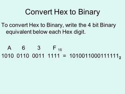 Конвертация hex