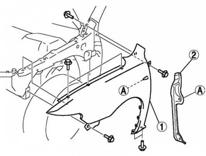 Как крепится левый. Снятие переднего крыла Мазда 6 gg. Болты кронштейна Мазда 6 gg. Крепление переднего крыла Мазда 3. Мазда 3 БК болты крепления крыла.