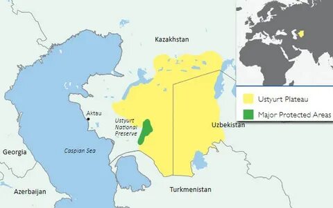 Плато устюрт на карте